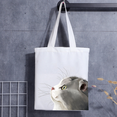 Borsa riutilizzabile in tela di cotone con stampa logo personalizzata Borsa riutilizzabile in tela personalizzata