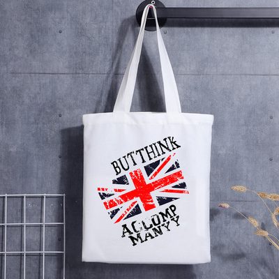 Borsa a tracolla in tela con stampa personalizzata Borsa in tela di cotone per lo shopping con lettera del fumetto