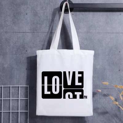 Borsa a tracolla in tela con stampa personalizzata Borsa in tela di cotone per lo shopping con lettera del fumetto