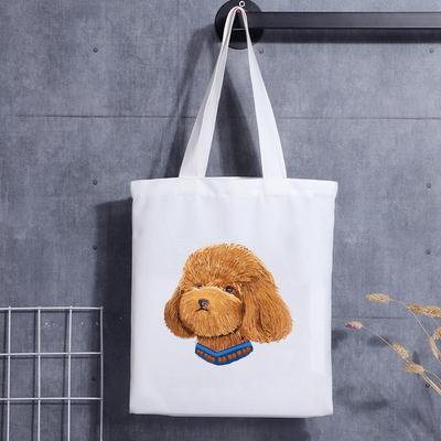 Logo stampato su ordinazione della borsa di tela del cotone di acquisto della spalla delle signore