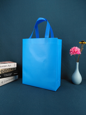 Sacchetto della spesa non tessuto dell'OEM di Tote Bag Blue Gift Laminate riciclato panno riutilizzabile