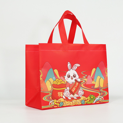 Logo Printed Rabbit Year Gift insacca biodegradabile su ordinazione non tessuto dei sacchetti della spesa