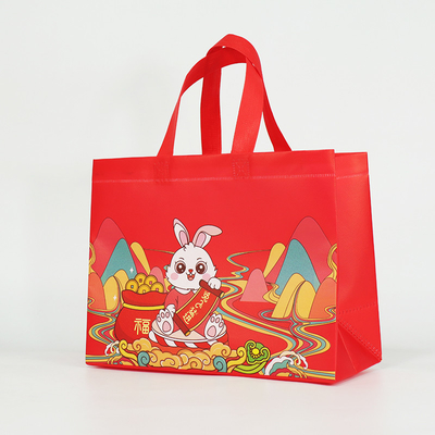 Logo Printed Rabbit Year Gift insacca biodegradabile su ordinazione non tessuto dei sacchetti della spesa