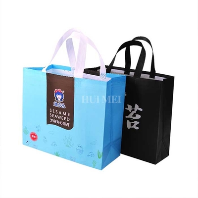 Il nero non tessuto respirabile di Tote Bags Tearproof Blue And del polipropilene dei pp