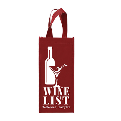 Il vino tessuto Tote Reusable Double Bottles Non insacca la piegatura 85gsm laminato