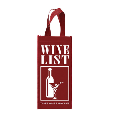 Il vino tessuto Tote Reusable Double Bottles Non insacca la piegatura 85gsm laminato
