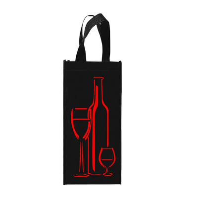 Il vino tessuto Tote Reusable Double Bottles Non insacca la piegatura 85gsm laminato