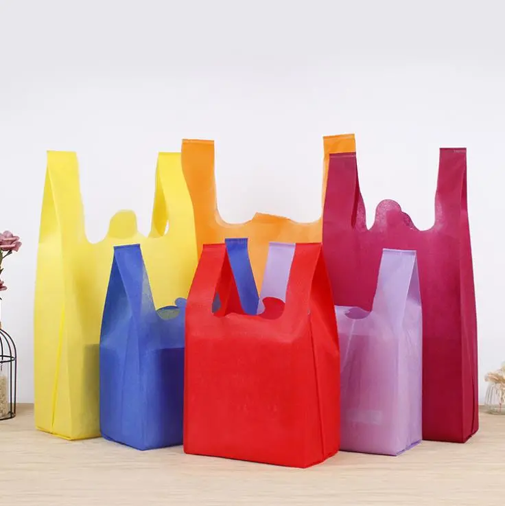 Borsa non tessuta della maglia della maglietta di vendita del polipropilene dei sacchetti della spesa caldi del supermercato